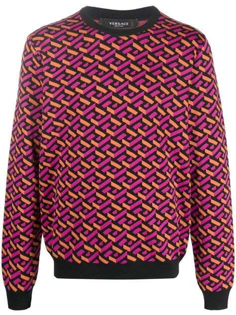 versace maglia con scritta rossa|VERSACE: Maglione in lana con logo .